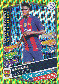 Samuel Umtiti FC Barcelona 2016/17 Topps Match Attax CL New Signing #S24